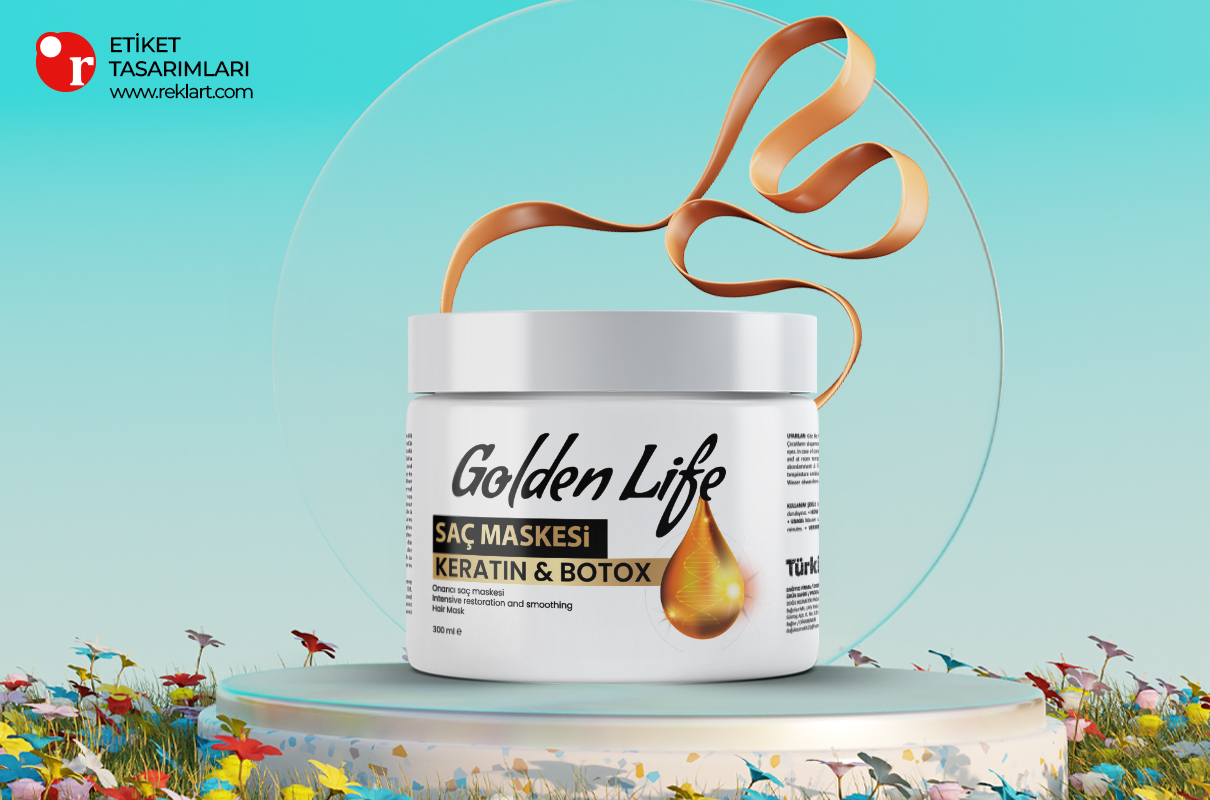 Golden Life Saç Maskesi Etiket Tasarımı